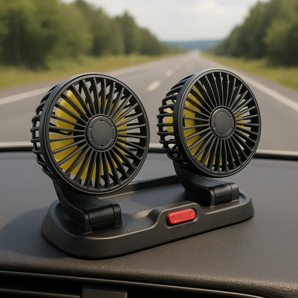 Car Fan Dual Head Usb Car Fan 2 Speeds Adjustable 360 Degree USB Fan for Air Fan Car Accessories Fan