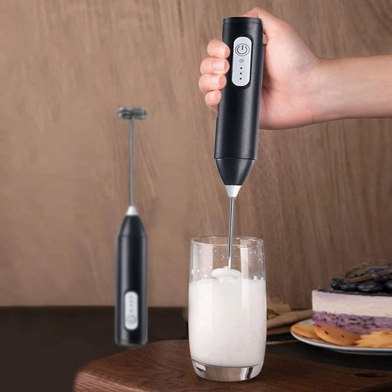 Electric Coffee Mixer Rechargeable Milk Shaker Maker Frother Foamer USB Charging Egg Beater Coffee Beater Handheld 3-Speed Adjustable Blender.