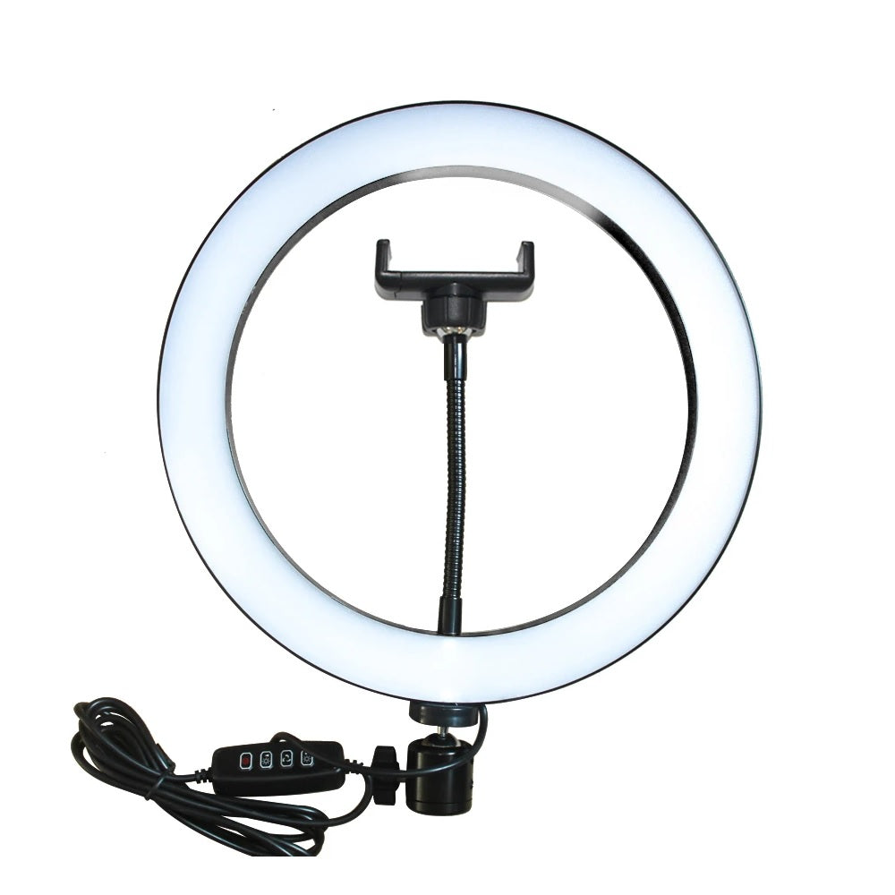 26CM LED STUDIO CAMERA RING LIGHT PHOTOGRAPHY WITH MOBILE HOLDER.
