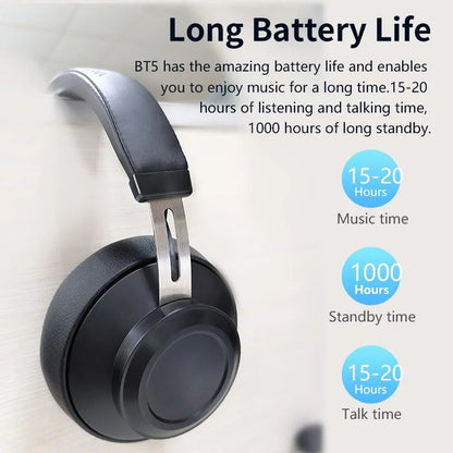 Bluedio BT5 Wireless Headphone Over-Ear Headset with Built-in Microphone.