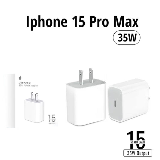 IPHONE 15 PRO MAX 2 PIN (US PIN) 35W USB-C POWER ADAPTER.