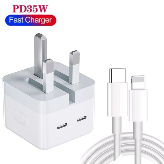 IPHONE 2PD 35W FAST CHARGER UK PIN WITH CABLE.