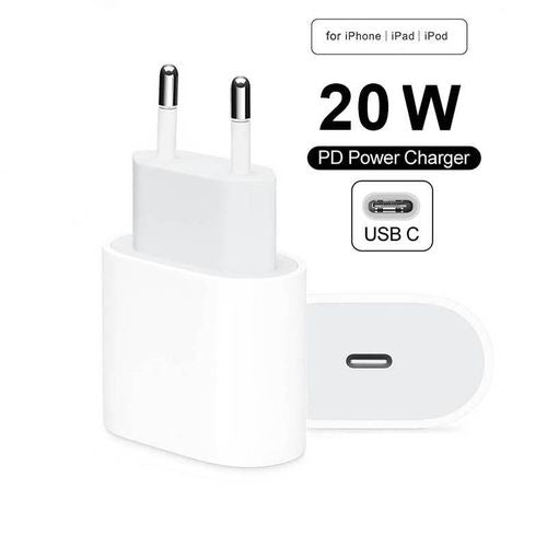 IPHONE USB-C PD 20W POWER ADAPTER CHARGER 2 PIN (EU PIN).