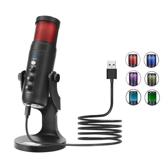 Jmary Mc-pw9 RGB Professional Usb Microphone For Podcasting With Noise Reduction.