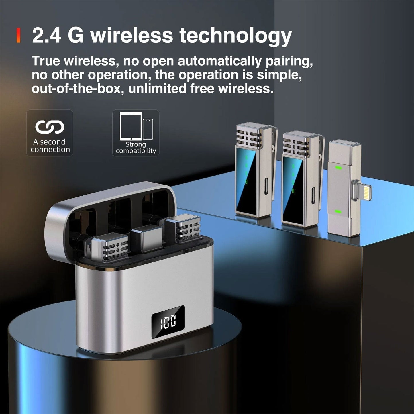 JMARY MW-15 2.4G WIRELESS MICROPHONE FOR MOBILE (LIGHTNING).